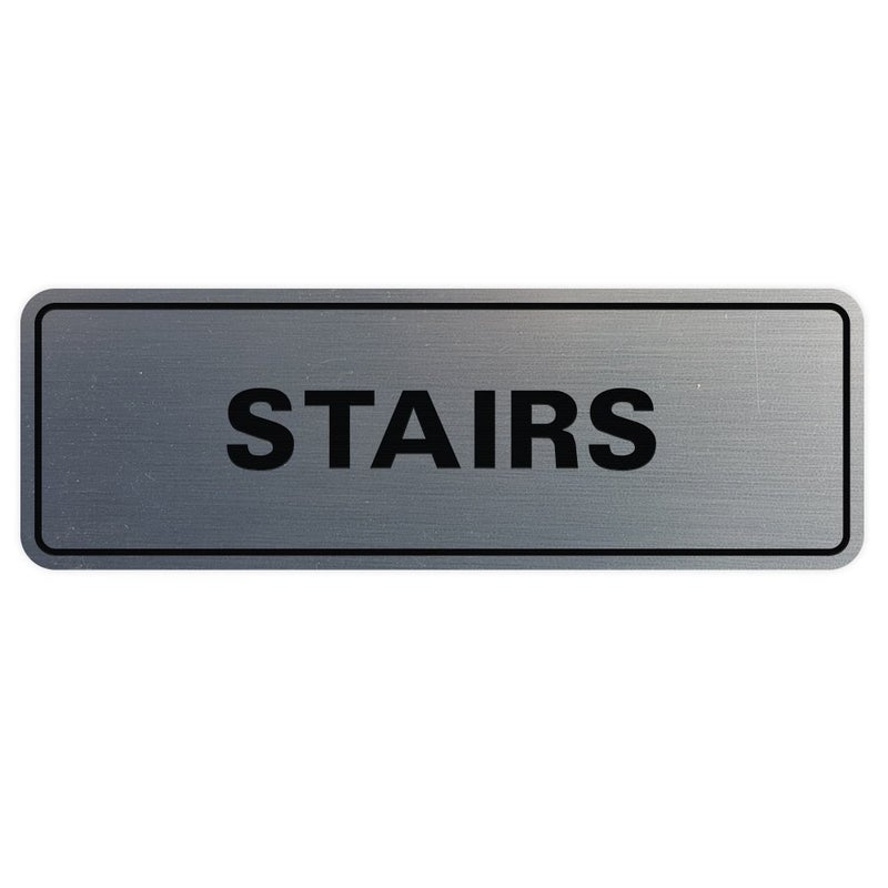 All Quality Standard Stairs Sign - Silver - Small - Image 1